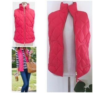 J. Crew Hot Pink Quilted Puffer Puff Vest Jacket S​​​